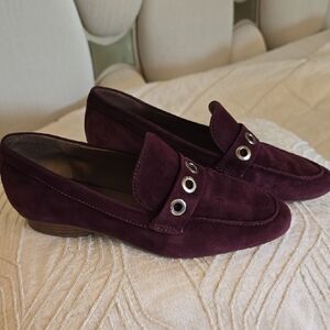 Bernardo Burgundy Suede Loafers